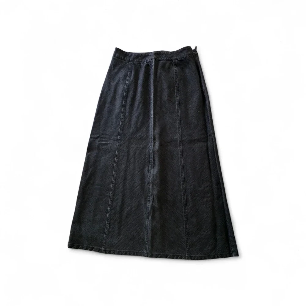 Black Denim long‎ Skirt women's 6